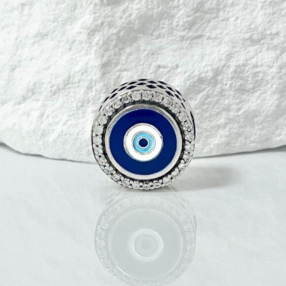 Pandora Evil Eye Double Sided Bead Charm S925 Silver Charm - Picture 1 of 3